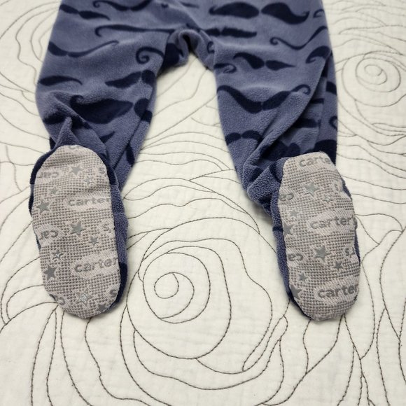 FREE W/ BUNDLE [12M] "Moustache" Patterned Carter's Footie PJs - Picture 4 of 7
